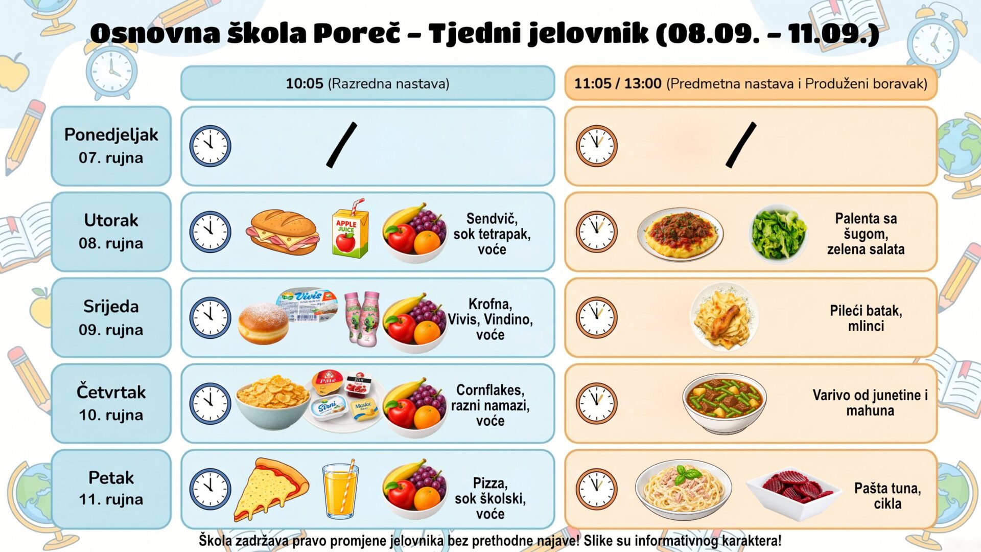 Jelovnik 08.09