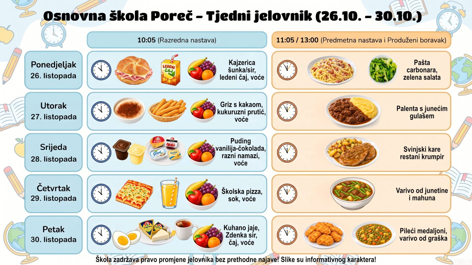 jelovnik 26.10.